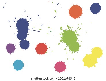 Paint splatter background. Black ink splash background, isolated on white. dirt splat, spray texture, watercolor dust drop. Vector illustration