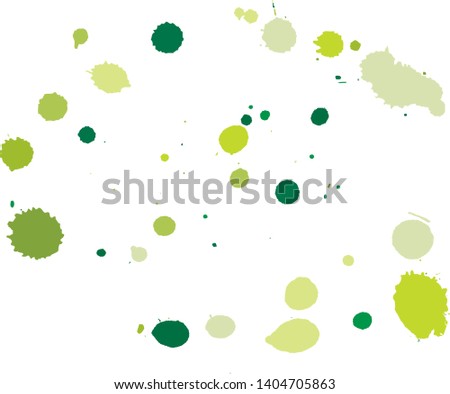 Paint splatter background. Green ink splash background, isolated on white. cocktail splat, spray texture, watercolor dust drop. Vector illustration