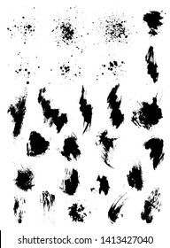 Paint Splatter and Brush Strokes Vector Pack 01