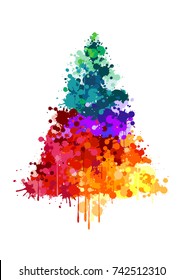 Paint Splatter Christmas Tree