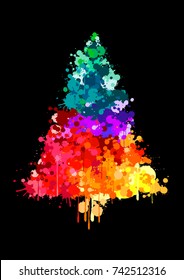 Paint Splatter Christmas Tree