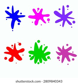 paint splatter different color streak blob ink blob