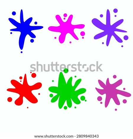 paint splatter different color streak blob ink blob