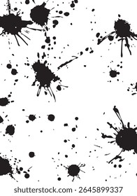 Paint Splatter Grunge Pattern on White Background for Artistic, Expressive, or Urban Designs