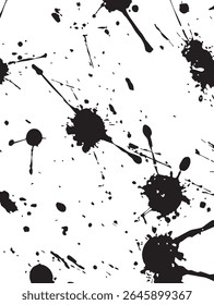 Paint Splatter Grunge Pattern on White Background for Artistic, Expressive, or Urban Designs