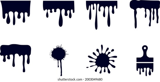 Paint Splatter Icon Set Vector Design 