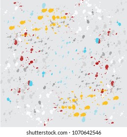 Paint splatter isolated on gray background. For web site, poster,placard and wallpaper. Useful for backdrop and banner template. Creative art concept, vector illustration, eps 10