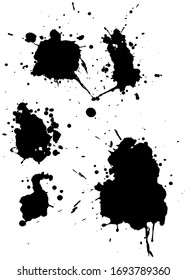 manchas de pintura en papel negro