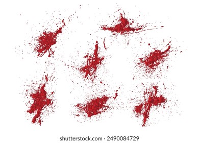 Paint Splatter Red Blood Splash Illustrationsset