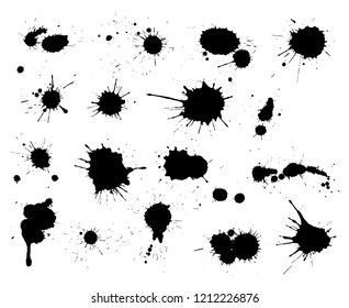 Paint splatter set.Paint splashes set for design use.