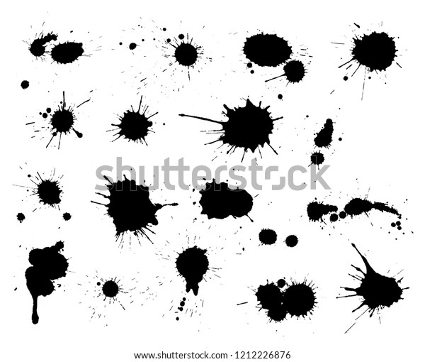 Paint Splatter Setpaint Splashes Set Design Stock Vector (Royalty Free ...