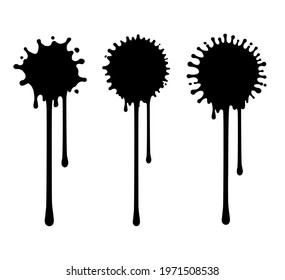 Paint splatter shape illustration set