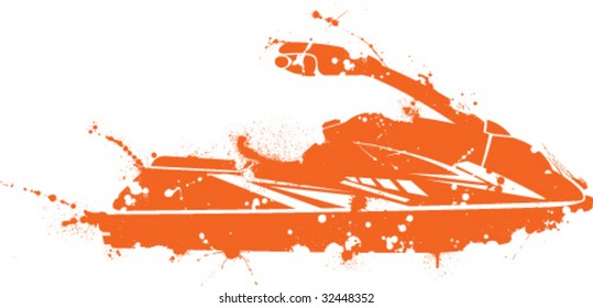 Paint Splatter Small Sporty Jet Ski
