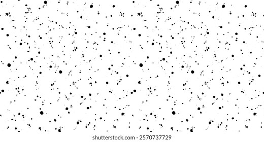 Paint splatter sprinkle vector seamless pattern. Black splashed ink spray backdrop. Monochromatic sprinkled watercolor dribble. Drizzled paint texture. Dirty liquid sprinkles. Film grain effect print