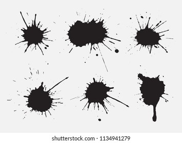 Paint Splatters Collection.Vector Splashes Set.