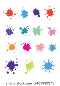Paint Splatters Hand Drawn Splashes.Vector