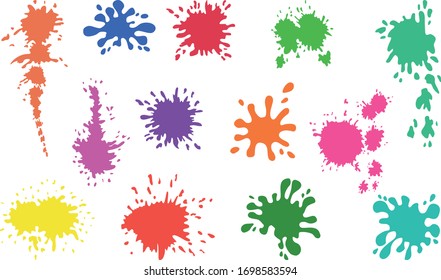 Paint splatters set. Watercolor splashes vector