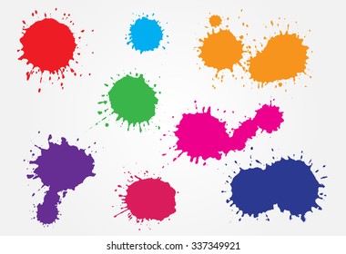 Paint splatters set.Abstract vector paint splashes.