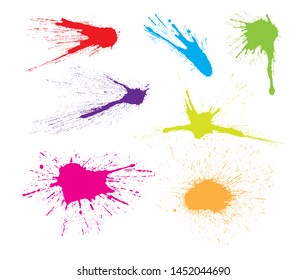 Paint splatters set.Collection of splashes for design.