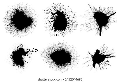 Paint splatters set.Collection of splashes for design.