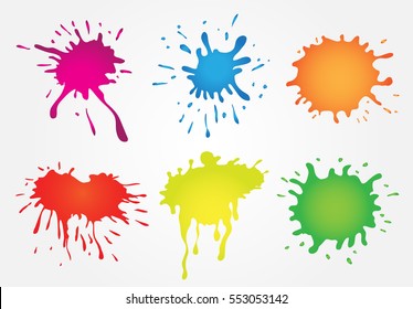 Paint splatters set.Vector paint splashes.