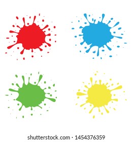 Paint splatters, splash set isolated on the white background