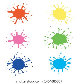 Paint splatters, splash set isolated on the white background