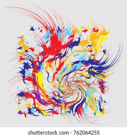 Paint Splatters, Paint Splashes Shapes, Fashion Abstract Art, Splash Background with Drops, Grunge Blots Design Elements