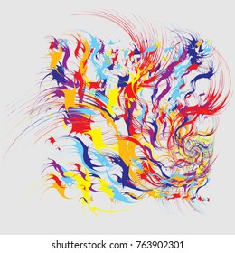 Paint Splatters, Paint Splashes Shapes, Fashion Abstract Art, Splash Background with Drops, Grunge Blots Design Elements