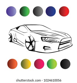 Paint the sport car, Vector