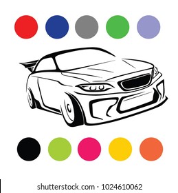 Paint the sport car, Vector