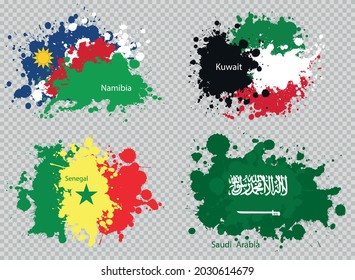 paint spot of flag en transparent background. Vector illustration