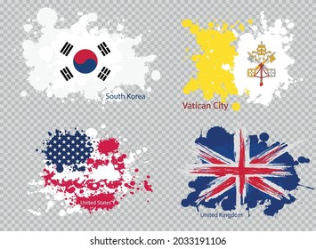 paint spot of flag en transparent background. Vector illustration