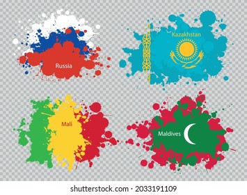 paint spot of flag en transparent background. Vector illustration