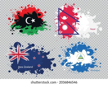 paint spot of flag en transparent background. Vector illustration