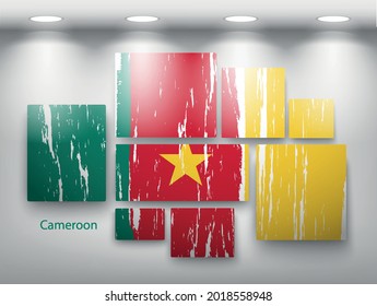 paint spot of flag on the wall Cameroon