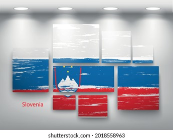 paint spot of flag on the wall Slovenia