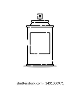 Paint spray can flat vector design isolated from background.