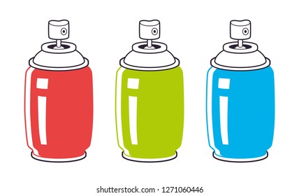 Paint spray cans isolated