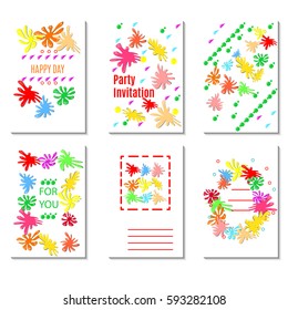 Paint spray. card invitation holi or birthday day.