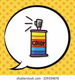 paint spray color doodle, speech bubble
