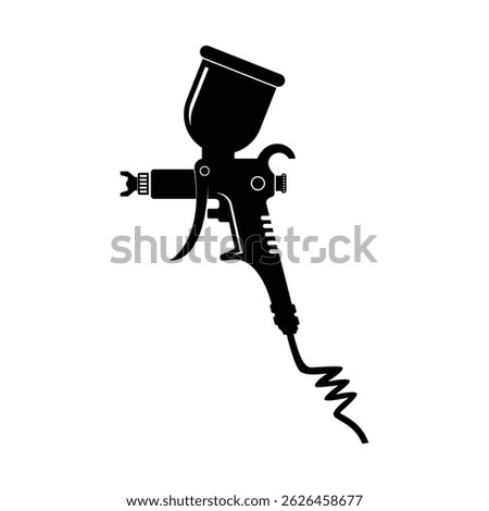 Paint spray gun icon design in flat style