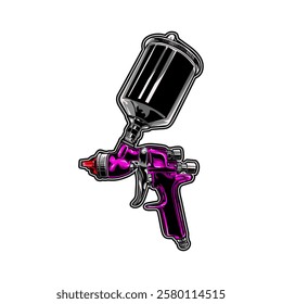 Paint Spray Gun Illustrator Vector Design