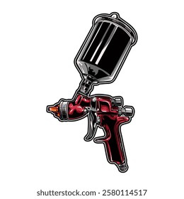 Paint Spray Gun Illustrator Vector Design