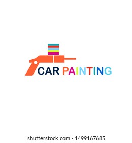 Paint spray gun logo vector for automotive body repair company 