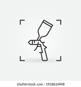 Vektor-Vektorsymbol oder Zeichen im Umriss-Stil von Paint Spray Gun