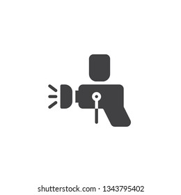 Paint spray gunvector icon. filled flat sign for mobile concept and web design. Airbrush car paint glyph icon. Symbol, logo illustration. Pixel perfect vector graphics