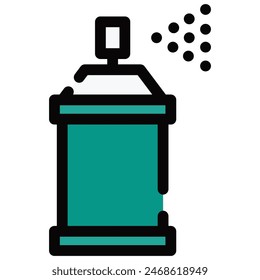 Paint Spray-Symbol mit flachem Umrissstil