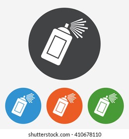 Paint spray icon. Street painting symbol. Circle buttons with flat sign. Vector