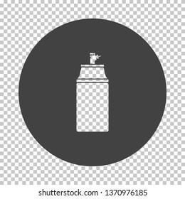 Paint spray icon. Subtract stencil design on tranparency grid. Vector illustration.
